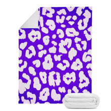 Load image into Gallery viewer, Ti Amo I love you - Exclusive Brand- Electric Violet &amp; Tutu Animal Print - Micro Fleece Blankets
