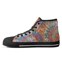 Load image into Gallery viewer, Ti Amo I love you - Exclusive Brand - Tie-Dye  - High-Top Canvas Shoes - Black Soles
