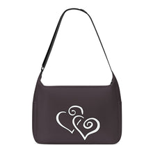 Load image into Gallery viewer, Ti Amo I love you - Exclusive Brand - Blackadder Brown - Double White Heart - Journey Computer Shoulder Bag
