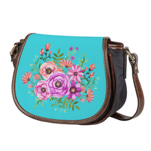 Load image into Gallery viewer, Ti Amo I love you - Exclusive Brand - Picton Blue - Floral Bouquet - Saddle Bag
