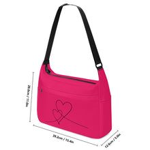 Load image into Gallery viewer, Ti Amo I love you - Exclusive Brand  - Pantone Mellow Melon - Double Script Heart - Journey Computer Shoulder Bag
