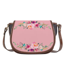 Load image into Gallery viewer, Ti Amo I love you - Exclusive Brand - Mandys Pink - Front &amp; Top Floral Swag - Saddle Bag
