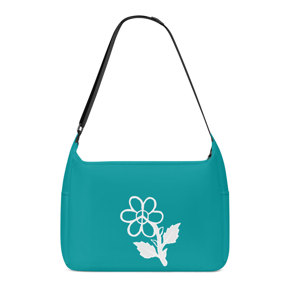 Ti Amo I love you - Exclusive Brand - Persian Green - White Daisy - Journey Computer Shoulder Bag