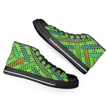 Load image into Gallery viewer, Ti Amo I love you - Exclusive Brand - Pastel Green - Deco Dots - High-Top Canvas Shoes - Black Soles
