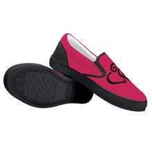 Load image into Gallery viewer, Ti Amo I love you -  Exclusive Brand  - Cerise Red 2 - Double Black Heart - Slip-on Shoes - Black Soles
