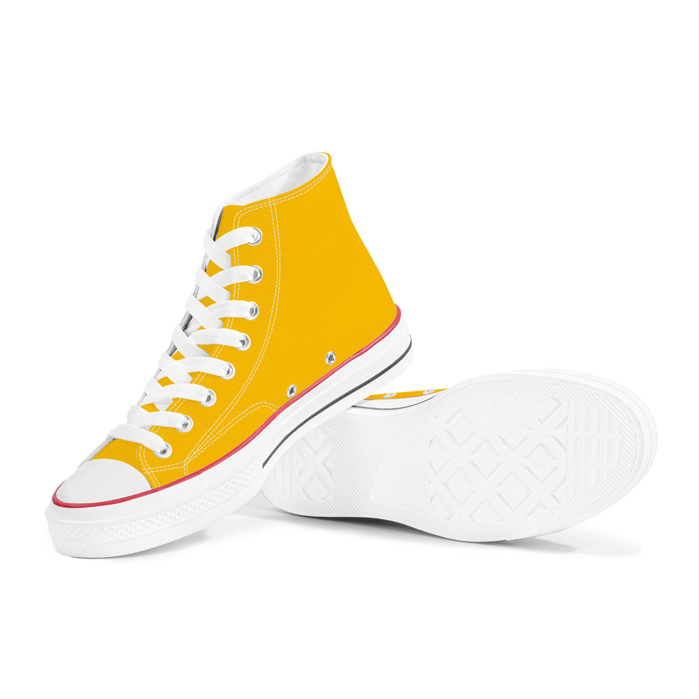 Ti Amo I love you - Exclusive Brand  - Amber - White Daisy - High Top Canvas Shoes - White  Soles