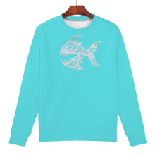 Load image into Gallery viewer, Ti Amo I love you - Exclusive Brand  - Medium Turquoise Blue -Angry Fish - Women&#39;s Sweatshirt
