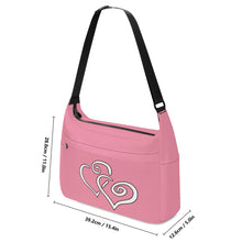 Load image into Gallery viewer, Ti Amo I love you - Exclusive Brand - Mauvelous - Double White Heart - Journey Computer Shoulder Bag
