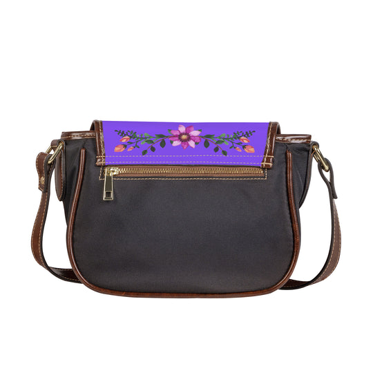 Ti Amo I love you - Exclusive Brand - Light Purple -Floral Bouquet - Saddle Bag