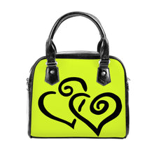 Load image into Gallery viewer, Ti Amo I love you - Exclusive Brand - Golden Fuzz - Double Black Heart -  Shoulder Handbag
