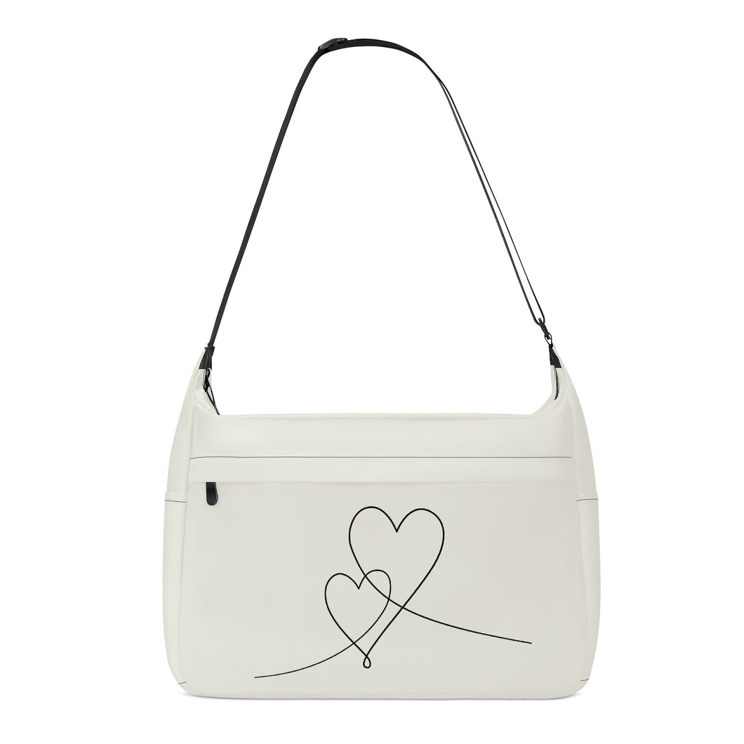 Ti Amo I love you - Exclusive Brand - Alabaster White - Double Script Heart - Journey Computer Shoulder Bag