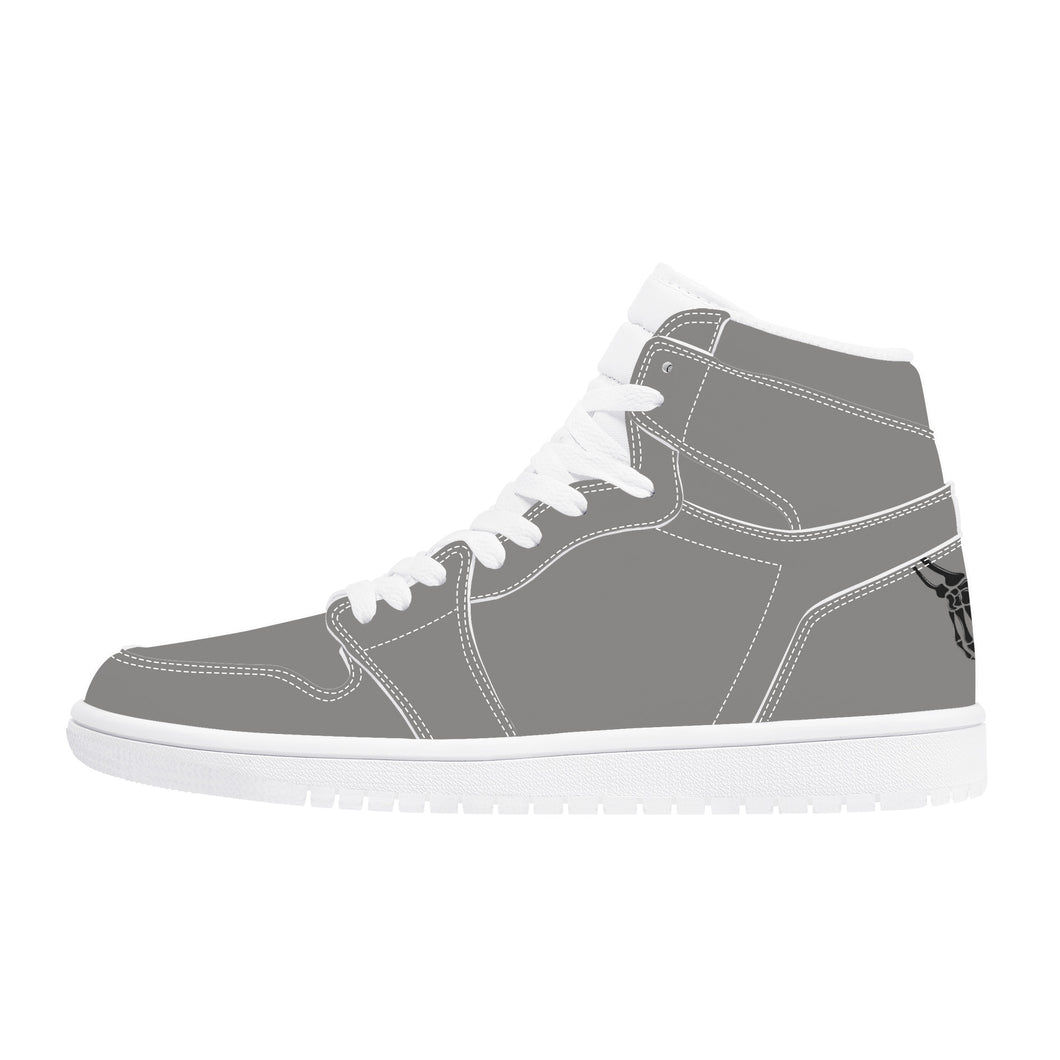 Ti Amo I love you - Exclusive Brand  - Natural Gray  - Skeleton Hands with Heart - High Top Synthetic Leather Sneaker