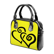 Load image into Gallery viewer, Ti Amo I love you - Exclusive Brand - Lemon - Double Black Heart -  Shoulder Handbag
