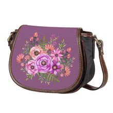 Load image into Gallery viewer, Ti Amo I love you - Exclusive Brand - Chinese Violet - Floral Bouquet - Saddle Bag
