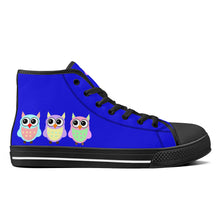 Load image into Gallery viewer, Ti Amo I love you - Exclusive Brand - Blue Blue Eyes - High-Top Canvavs Shoes - Black Soles
