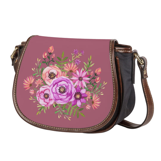 Ti Amo I love you - Exclusive Brand - Tapestry - Floral Bouquet - Saddle Bag
