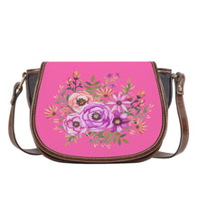 Load image into Gallery viewer, Ti Amo I love you - Exclusive Brand - Hot Pink 2 - Floral Bouquet - Saddle Bag
