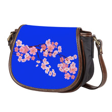 Load image into Gallery viewer, Ti Amo I love you - Exclusive Brand  - Blue Blue Eyes - Pink Floral Branch - Saddle Bag
