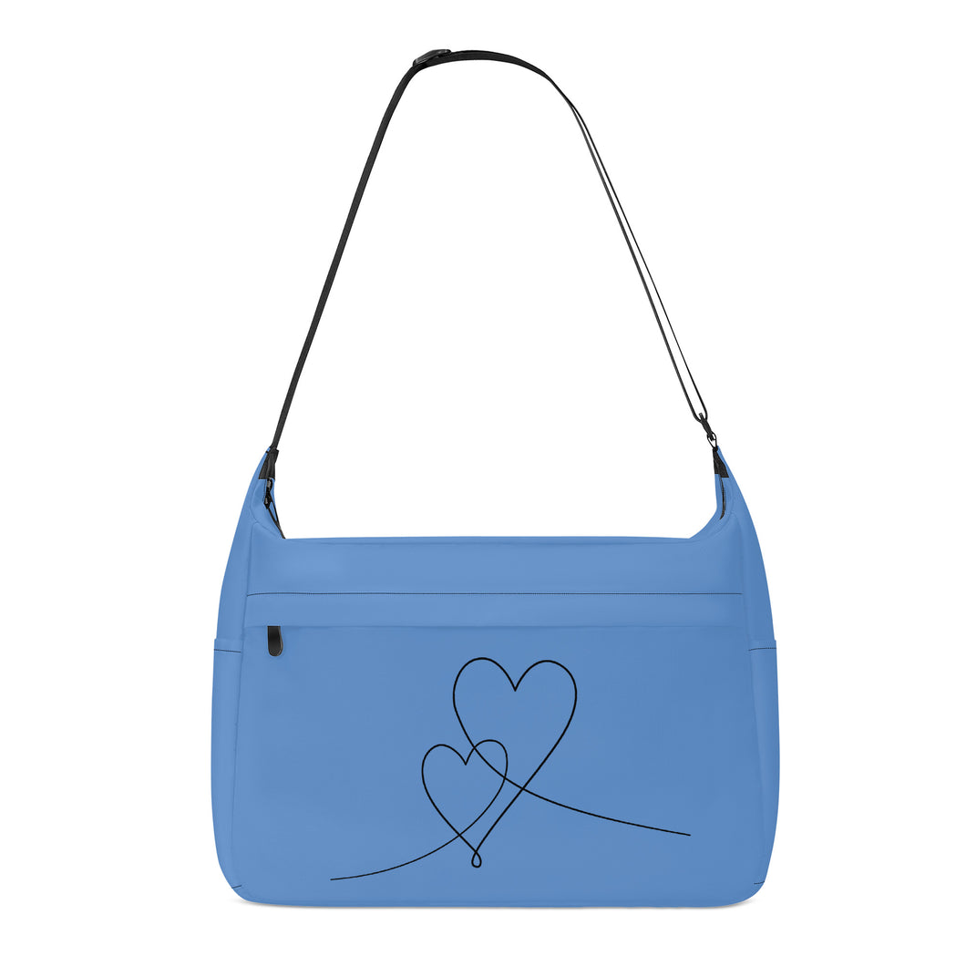 Ti Amo I love you - Exclusive Brand - Danube Blue - Double Script Heart - Journey Computer Shoulder Bag