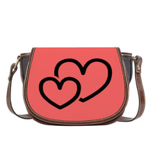 Load image into Gallery viewer, Ti Amo I love you - Exclusive Brand - Bittersweet - Double Black Heart - Saddle Bag
