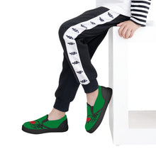 Load image into Gallery viewer, Ti Amo I love you - Exclusive Brand  - Fun Green - Skeleton Hands with Heart - Kids Slip-on shoes - Black Soles
