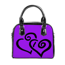 Load image into Gallery viewer, Ti Amo I love you - Exclusive Brand - X11 Purple - Double Black Heart -  Shoulder Handbag
