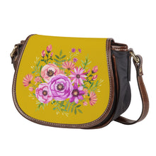 Load image into Gallery viewer, Ti Amo I love you - Exclusive Brand - Gold Tips - Floral Bouquet - Saddle Bag
