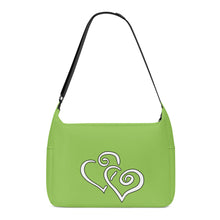 Load image into Gallery viewer, Ti Amo I love you - Exclusive Brand - Light Cadmium Green - Double White Heart - Journey Computer Shoulder Bag
