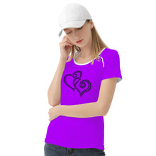 Load image into Gallery viewer, Ti Amo I love you - Exclusive Brand  - Fushia Blue 2 - Double Purple - Women&#39;s T shirt
