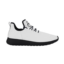 Load image into Gallery viewer, Ti Amo I love you - Exclusive Brand  - White - Double Black Heart - Lightweight Mesh Knit Sneaker - Black Soles
