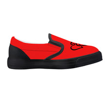 Load image into Gallery viewer, Ti Amo I love you - Exclusive Brand - Red - Double Black Heart -  Kids Slip-on shoes - Black Soles
