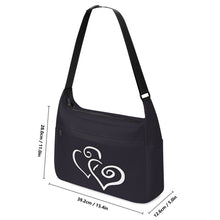 Load image into Gallery viewer, Ti Amo I love you - Exclusive Brand - Baltic Gray - Double White Heart - Journey Computer Shoulder Bag
