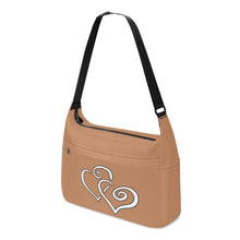 Load image into Gallery viewer, Ti Amo I love you - Exclusive Brand - Light Cinnamon -  Double White Heart - Journey Computer Shoulder Bag
