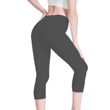 Load image into Gallery viewer, Ti Amo I love you - Exclusive Brand  - Davy&#39;s Grey - Angry Fish - Capri Yoga Leggings - Sizes XS-3XL
