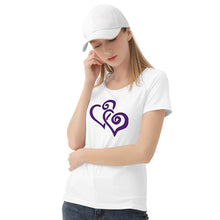 Load image into Gallery viewer, Ti Amo I love you - Exclusive Brand  - White - Double Purple Heart -  Women&#39;s T shirt
