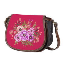 Load image into Gallery viewer, Ti Amo I love you - Exclusive Brand - Cerise Red 2 - Floral Bouquet - Saddle Bag
