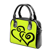 Load image into Gallery viewer, Ti Amo I love you - Exclusive Brand - Golden Fuzz - Double Black Heart -  Shoulder Handbag
