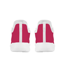 Load image into Gallery viewer, Ti Amo I love you - Exclusive Brand - Cerise Red 2 - Double White Heart -  Lightweight Mesh Knit Sneaker - White Soles
