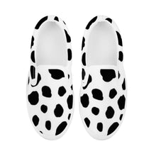 Load image into Gallery viewer, Ti Amo I love you - Exclusive Brand - White &amp; Black Cow Spots - Kids Slip-on shoes - White Soles
