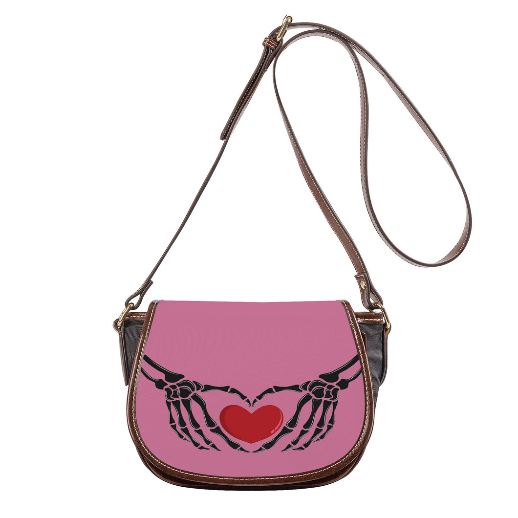 Ti Amo I love you - Exclusive Brand - Charm - Skeleton Hands with Heart - Saddle Bag