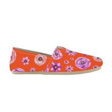 Load image into Gallery viewer, Ti Amo I love you  - Exclusive Brand  - Orange with Flowers - Casual Flat Driving Shoe
