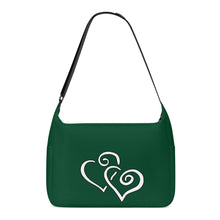 Load image into Gallery viewer, Ti Amo I love you - Exclusive Brand - British Racing Green - Double White Heart - Journey Computer Shoulder Bag
