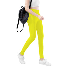 Load image into Gallery viewer, Ti Amo I love you - Exclusive Brand  -Lemon  -  White Daisy -  Yoga Leggings
