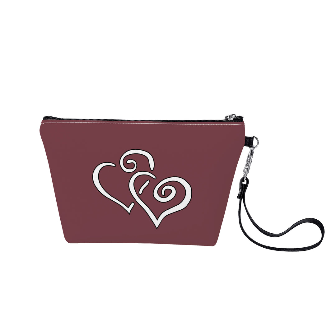 Ti Amo I love you- Exclusive Brand  - Loganberry - Double White Heart - Sling Cosmetic Bag