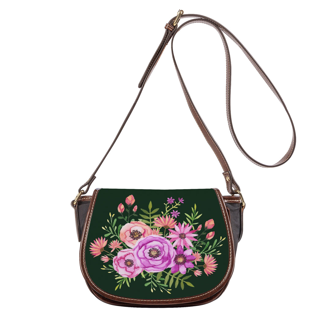 Ti Amo I love you - Exclusive Brand - Celtic - Pink Floral - Saddle Bag