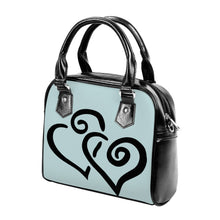 Load image into Gallery viewer, Ti Amo I love you - Exclusive Brand - Jungle Mist - Double Black Heart -  Shoulder Handbag
