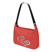 Load image into Gallery viewer, Ti Amo I love you - Exclusive Brand - Meat Red - Double White Heart - Journey Computer Shoulder Bag
