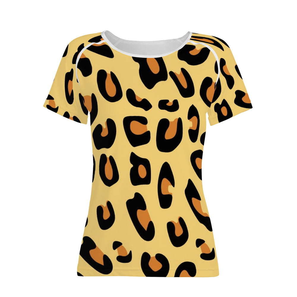 Ti Amo I love you - Exclusive Brand  - Golden Sand with Brandy Punch Spots - Brown Leopard - Women's T shirt