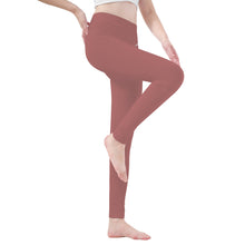 Load image into Gallery viewer, Ti Amo I love you - Exclusive Brand  - Marsala -  White Daisy -  Yoga Leggings - Ti Amo I love you
