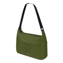 Load image into Gallery viewer, Ti Amo I love you - Exclusive Brand - Army Green - Double Script Heart - Journey Computer Shoulder Bag
